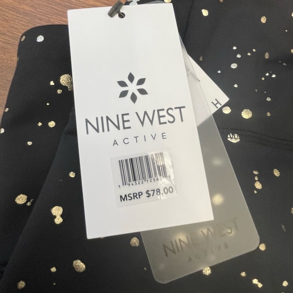 Nine West Black Leggings with Gold Speckles - Picture 2 of 6